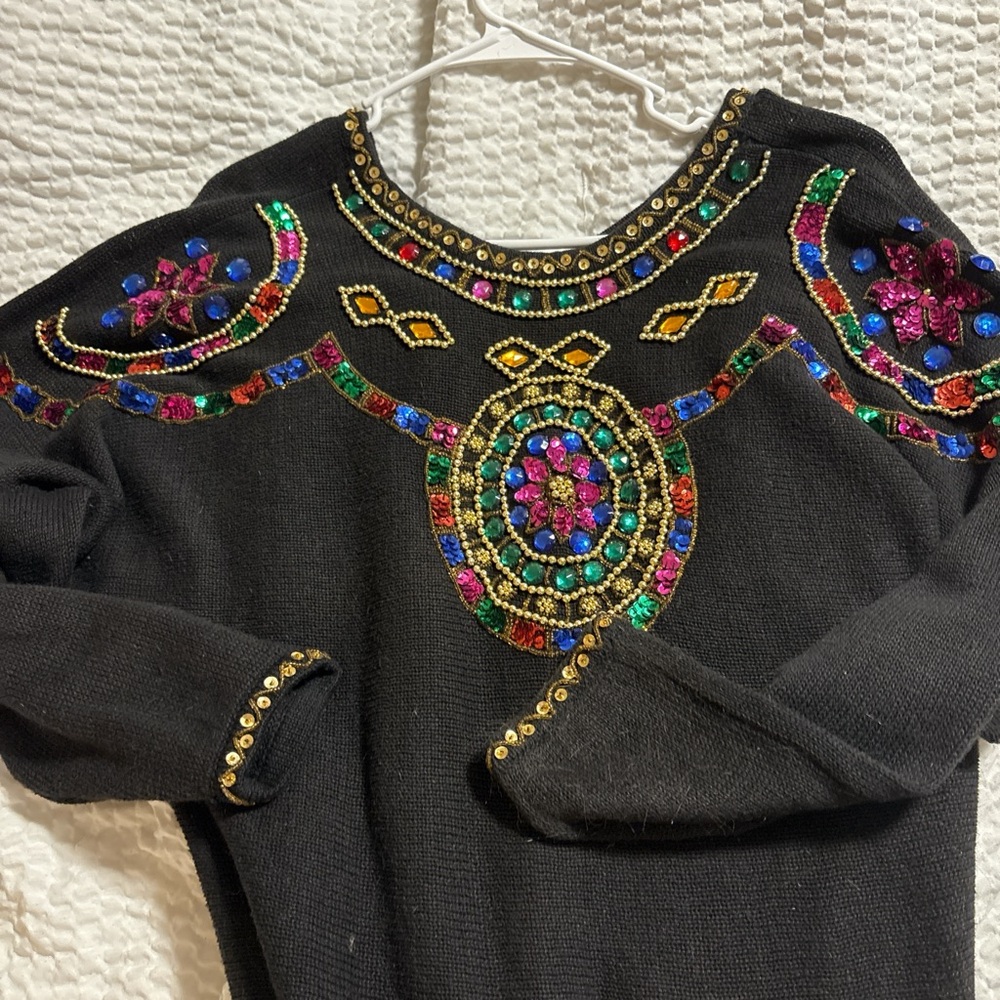 Embellished Black Sweater